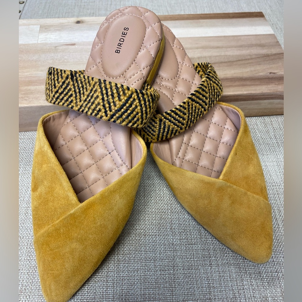 Birdie Mustard Yellow Slip On Mules